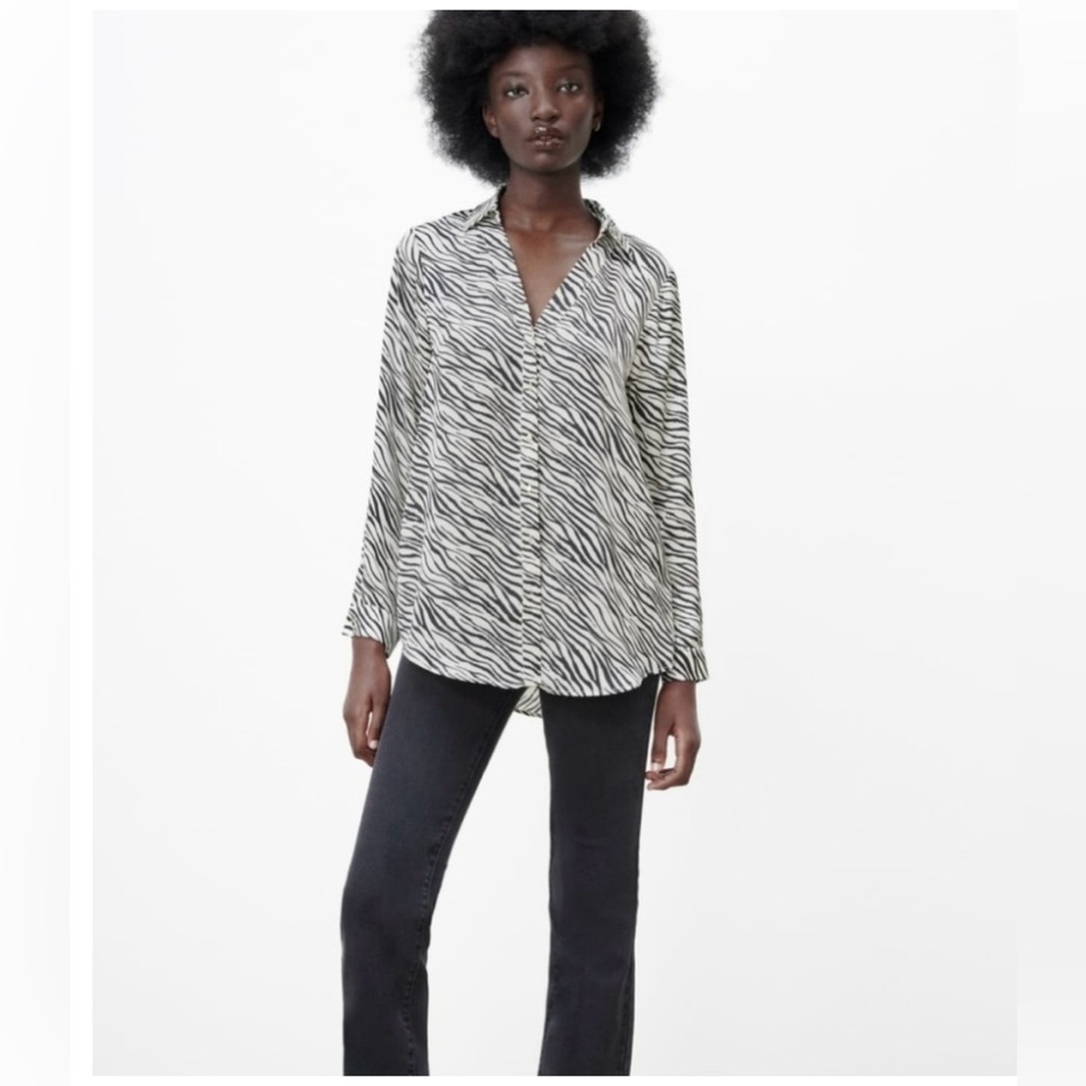 Zara zebra print top/shirt